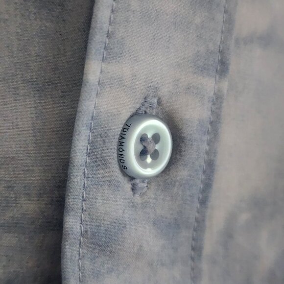 7 Diamonds Mens Salt Water Button Up Shirt Short Sleeve Woven Blue White Size M - Picture 4 of 10